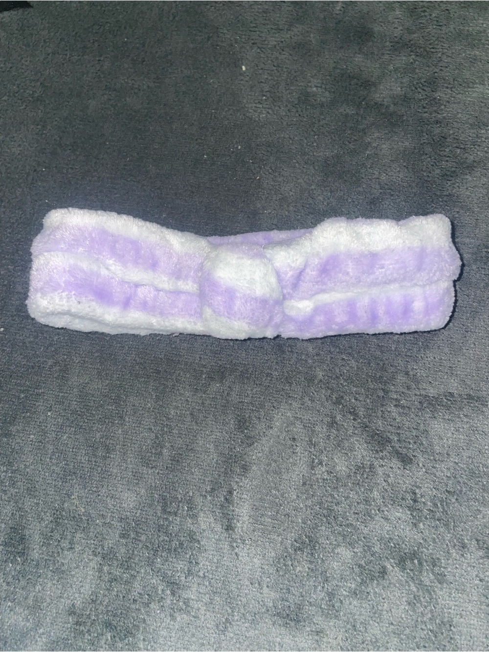 Lavender & White Plush Spa Headband
